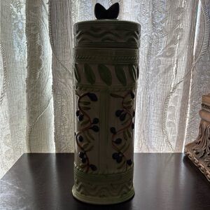 Vintage Italian Oval Ceramic Pasta Spaghetti Canister